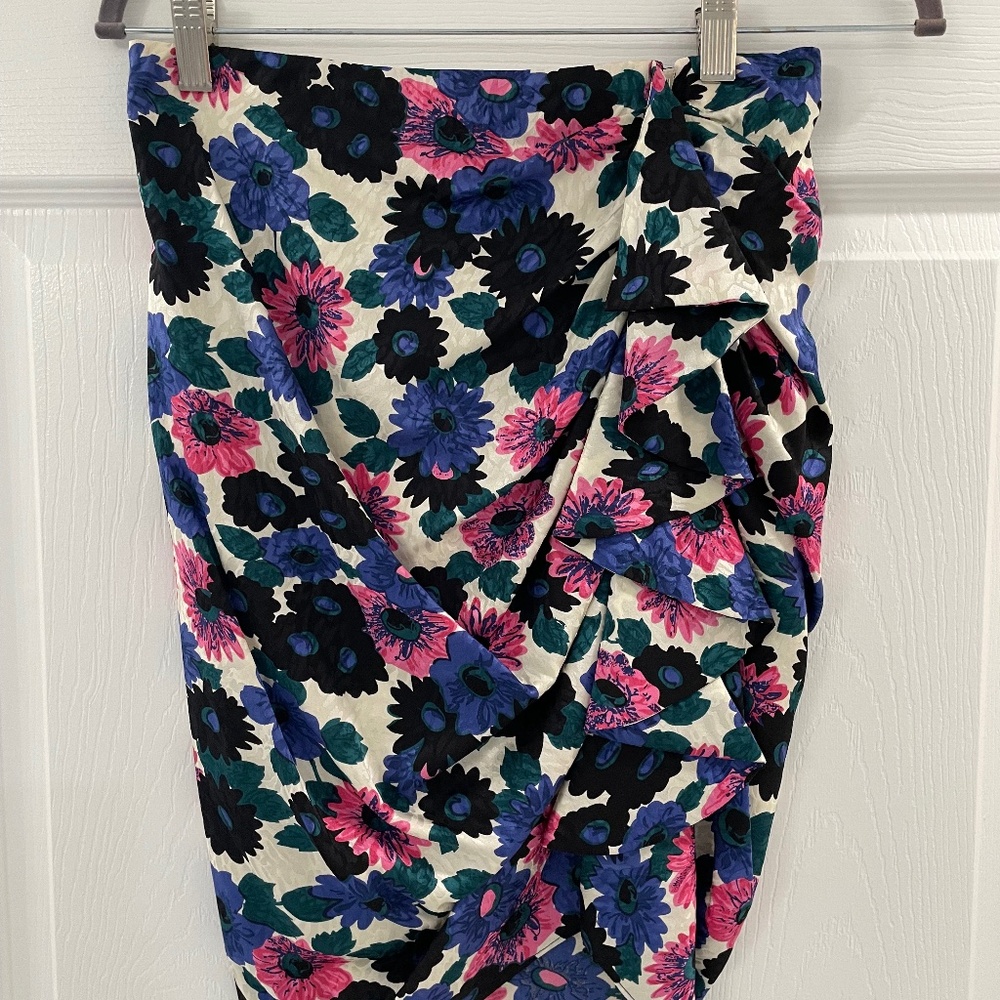 Veronica Beard 100% Silk Floral Skirt